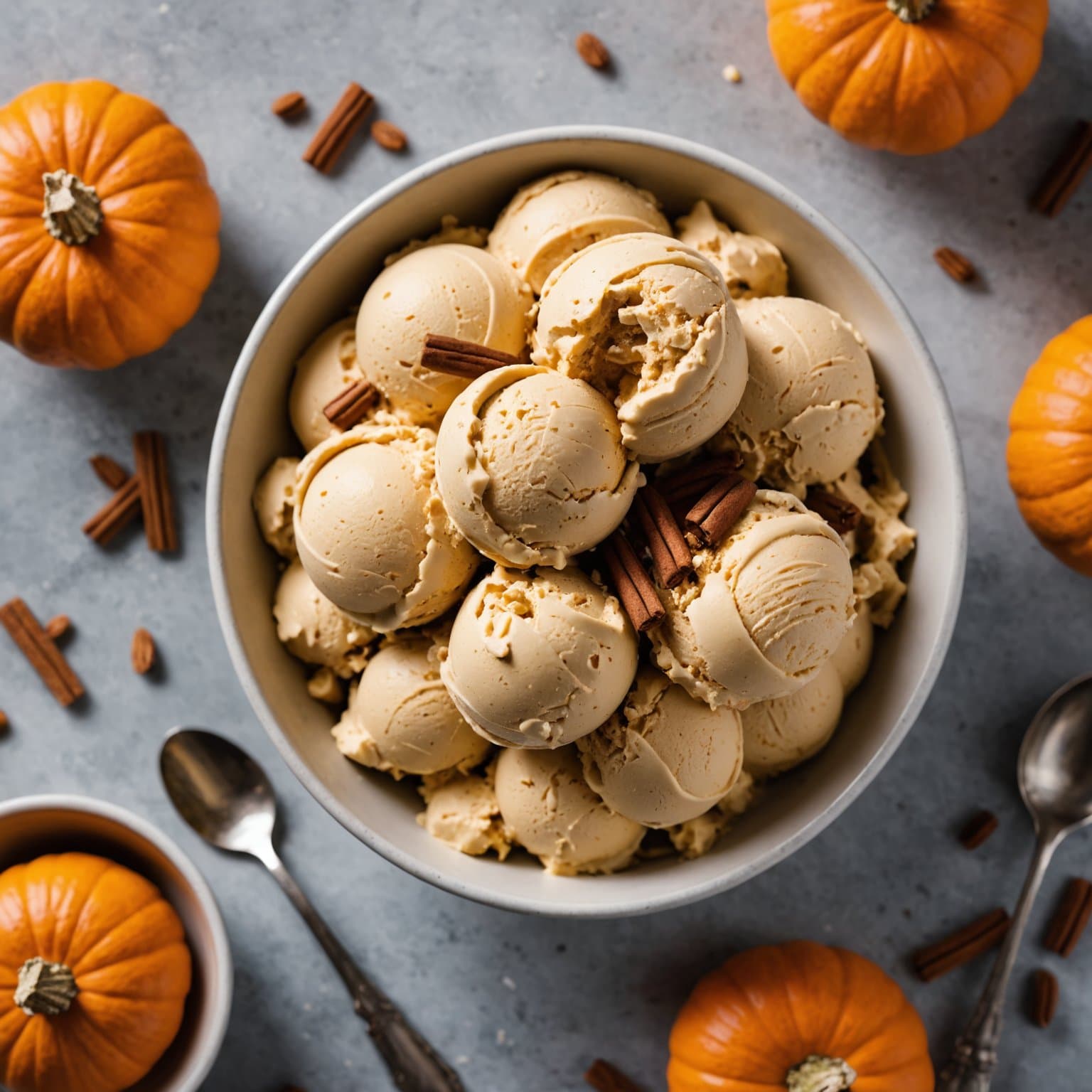 Hvit sjokolade- og gresskar-krydret iskrem