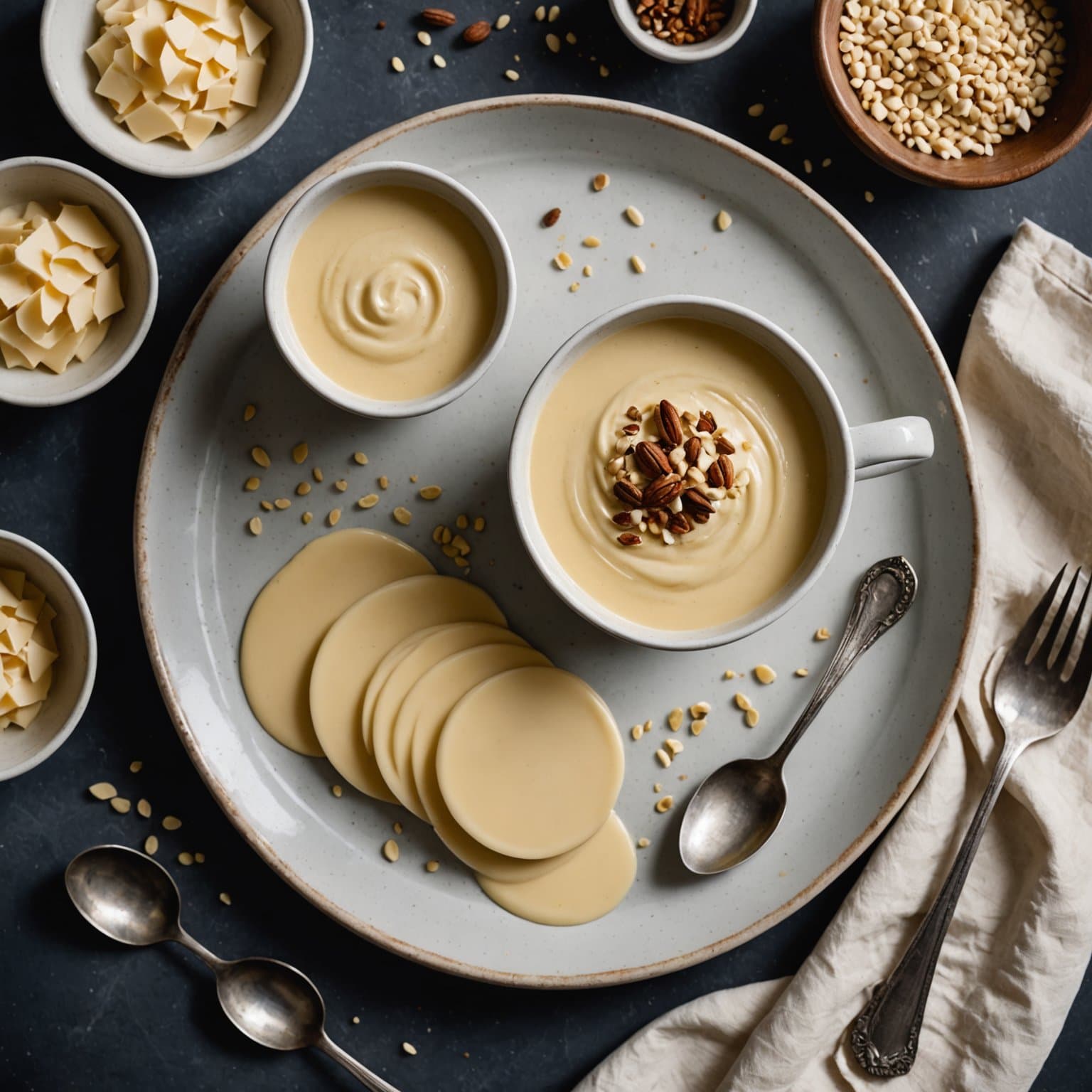 Hvit sjokolade- og kardemomsaus