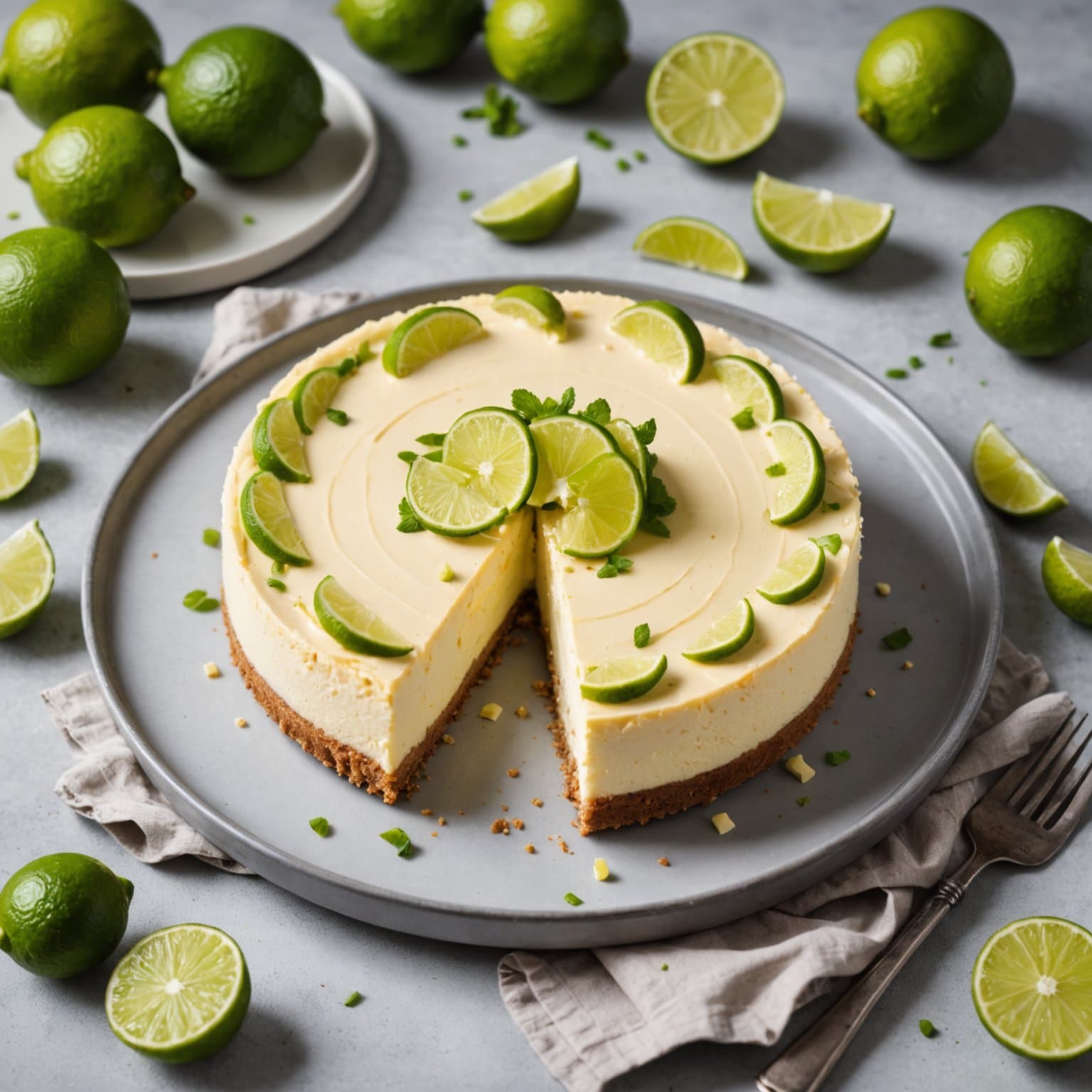 Hvit sjokolade og key lime ostekake