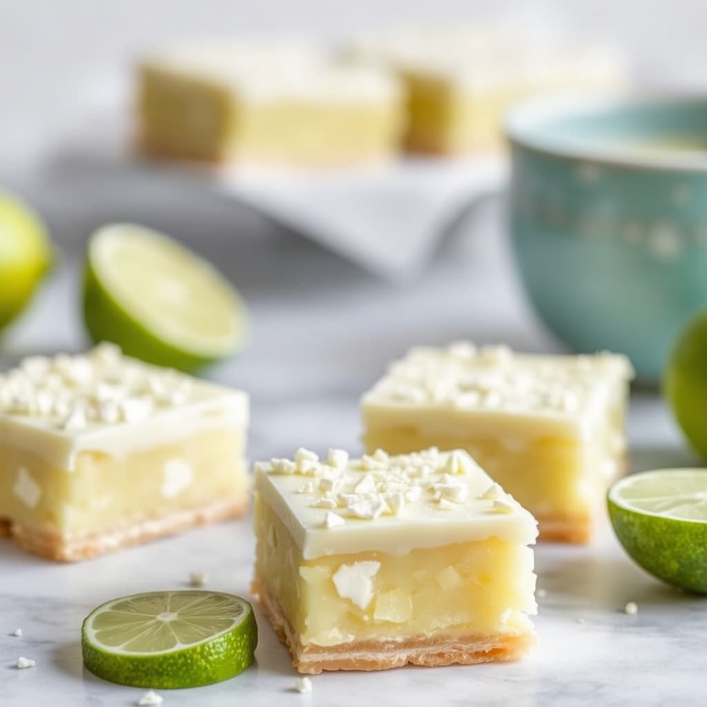 Hvite sjokolade- og key lime-calypso-barer
