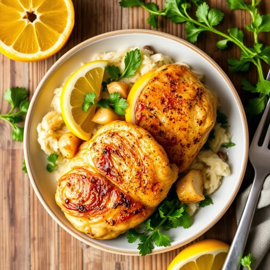 Hvitløk- og sitronkylling