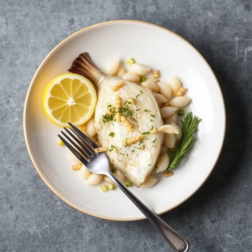 Hvitløk- og sitronmarinert hvitfisk
