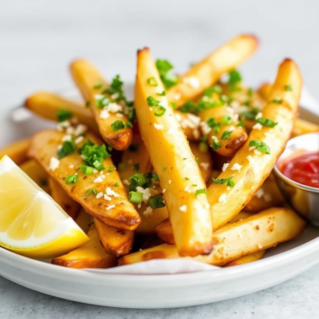 Hvitløkshjemmedinerte poteter