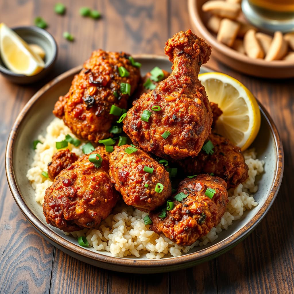 Hvitløksmarinert stekt kylling