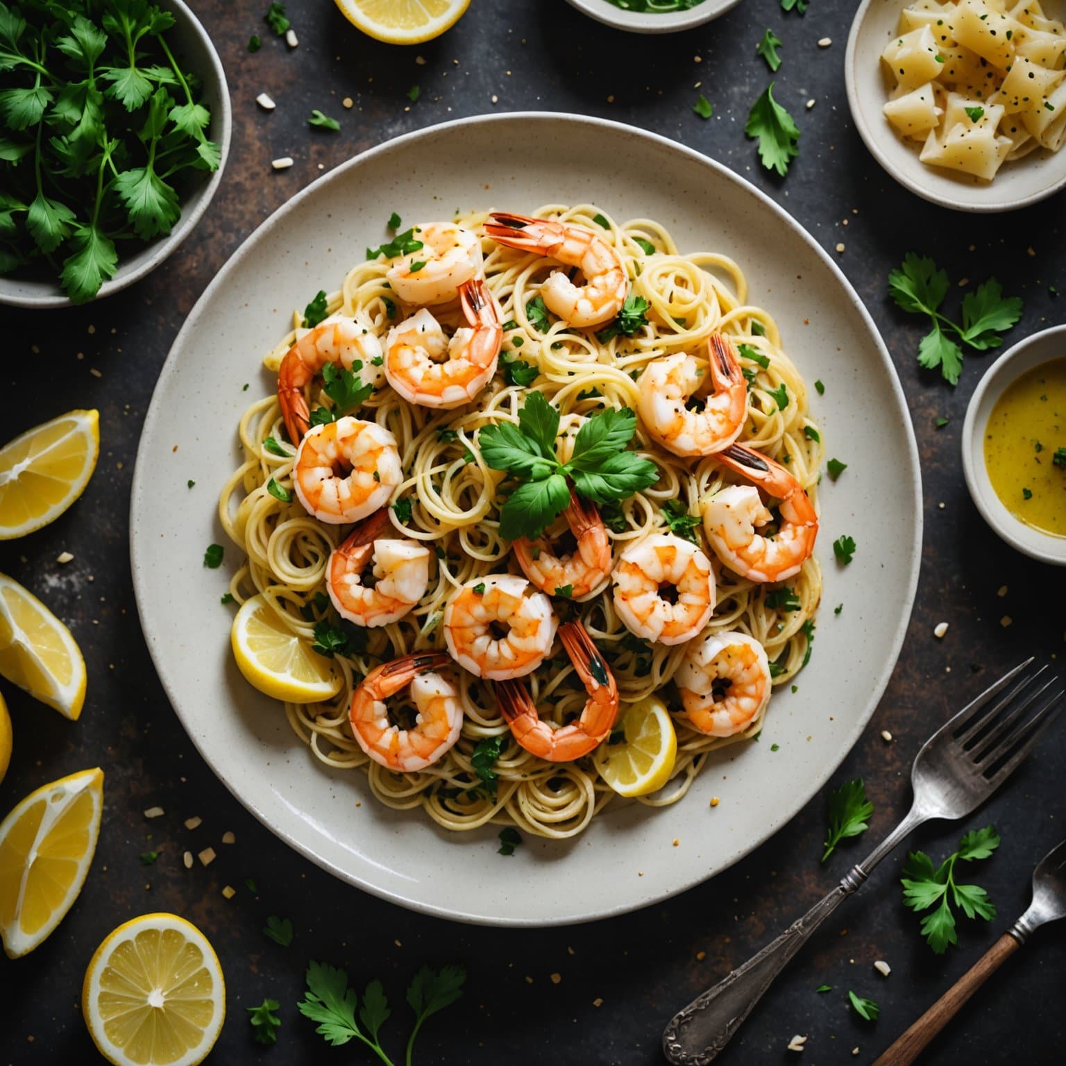 Hvitløksmarinerte reker som forrett