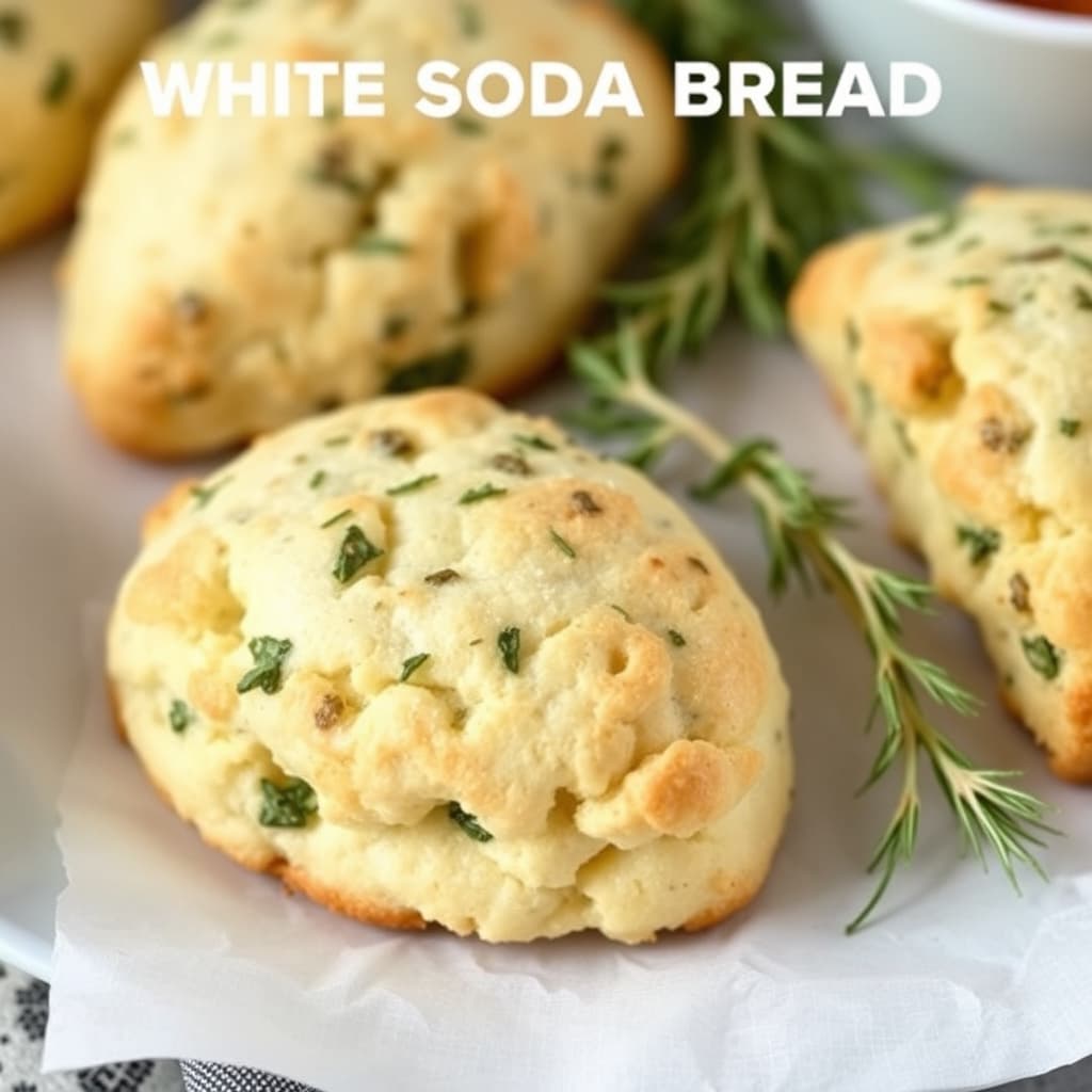 Hvitt soda- eller sconesbrød med urter