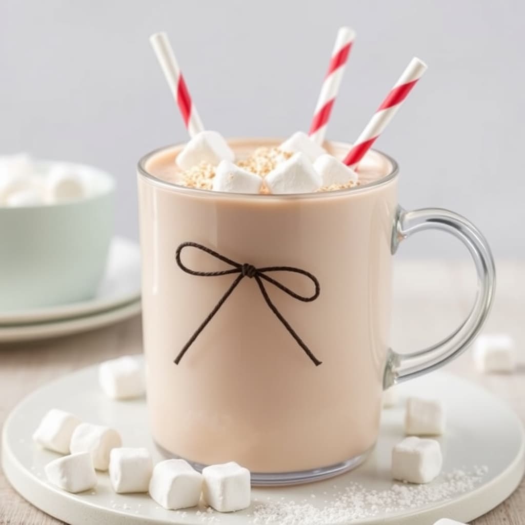 Hvitt varm sjokolade med marshmallow-pinner