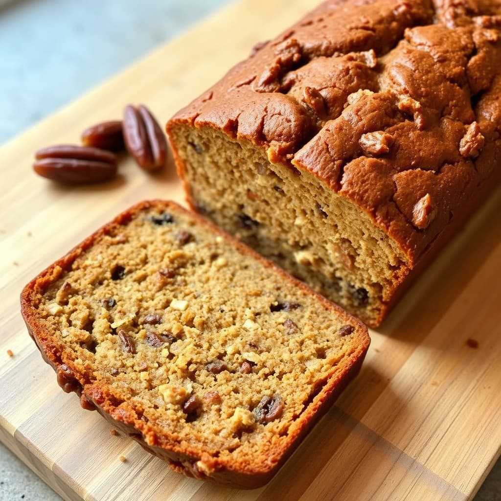 Ikke så tung date- og nøttebrød