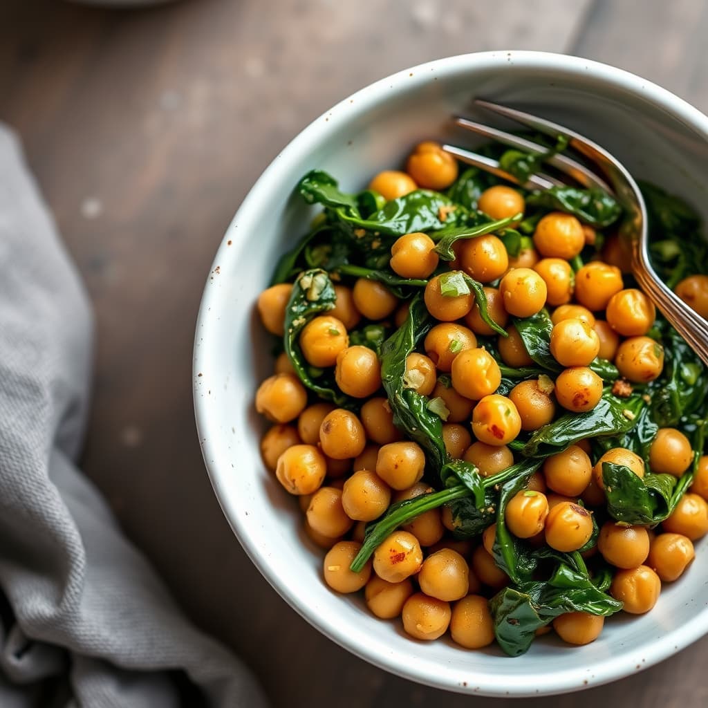 Indisk spinat og kikerter