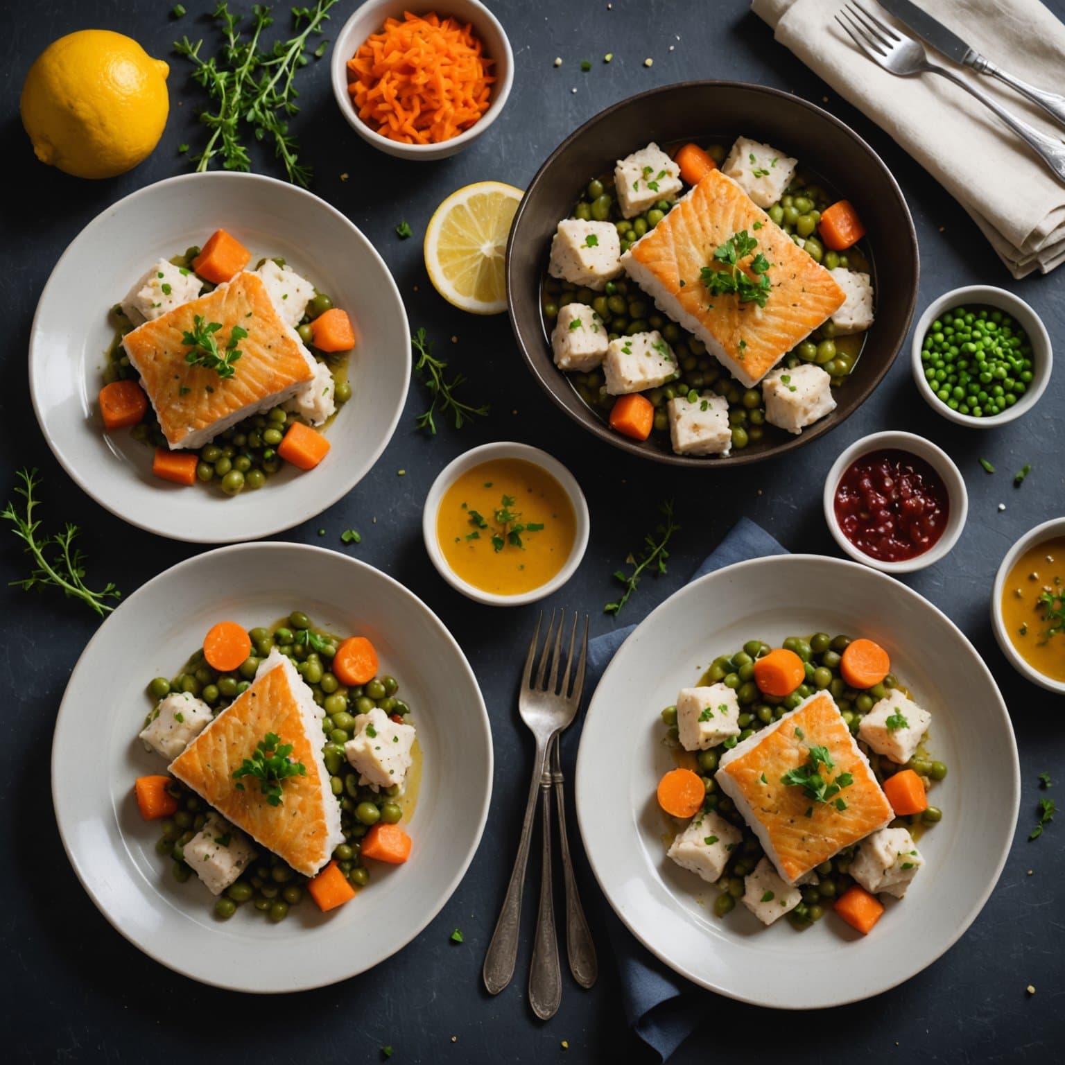 Individuelle porsjoner med gefiltefisk