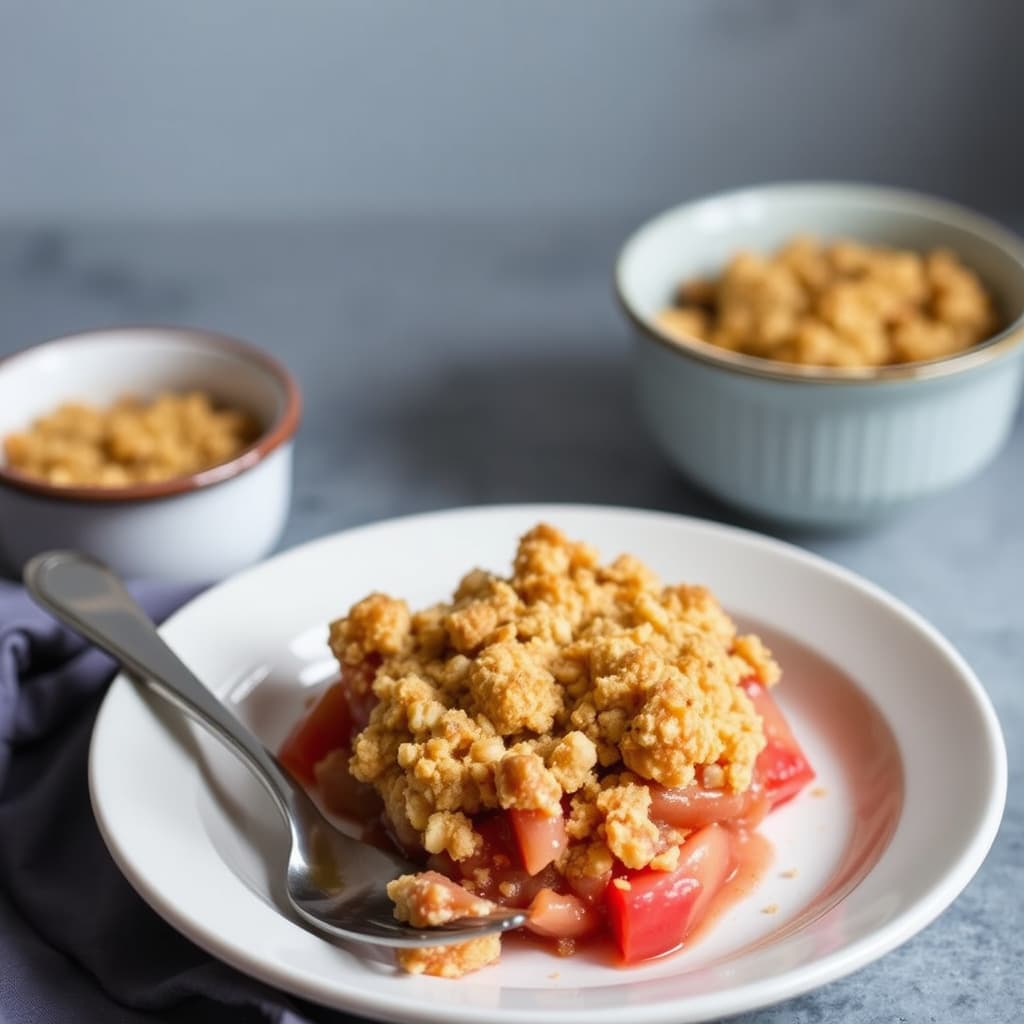 Individuelle rabarbra- og appelsincrumble