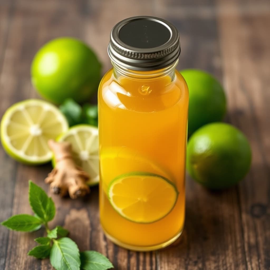 Ingefær-lime-infusert enkel sirup