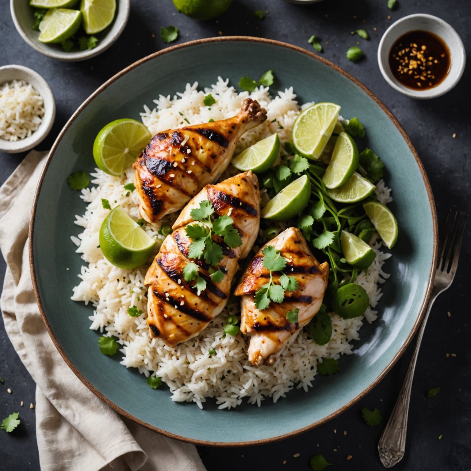 Ingefær-lime kylling med kokosris