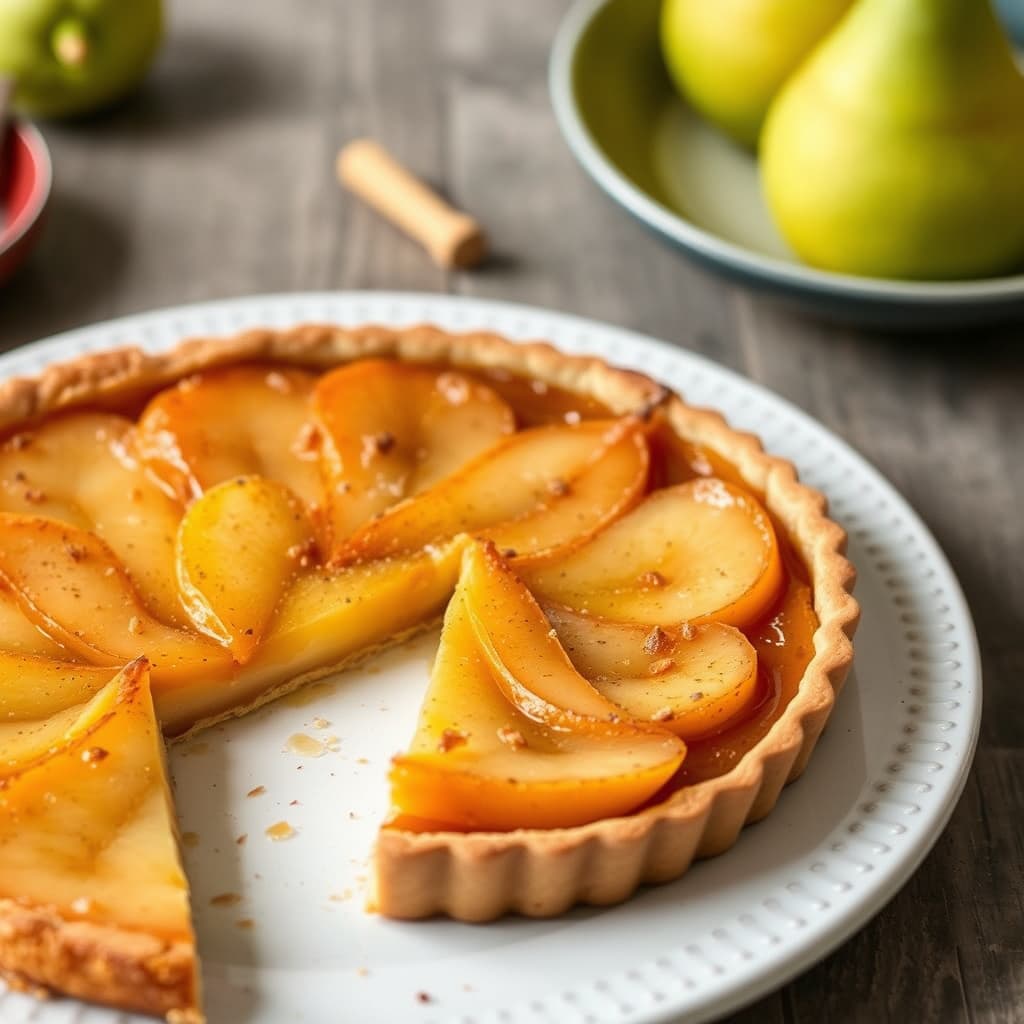 Ingefær- og karamellpæretær