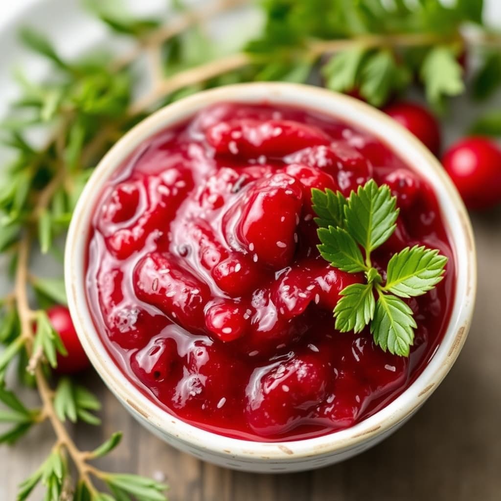 Ingefær- og tranebærsaus