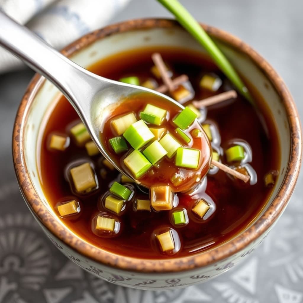 Ingefær, vårløk og soyasaus