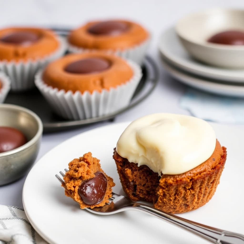 Ingefærkaker med flytende sjokoladekjerne og ingefærkrem anglaise
