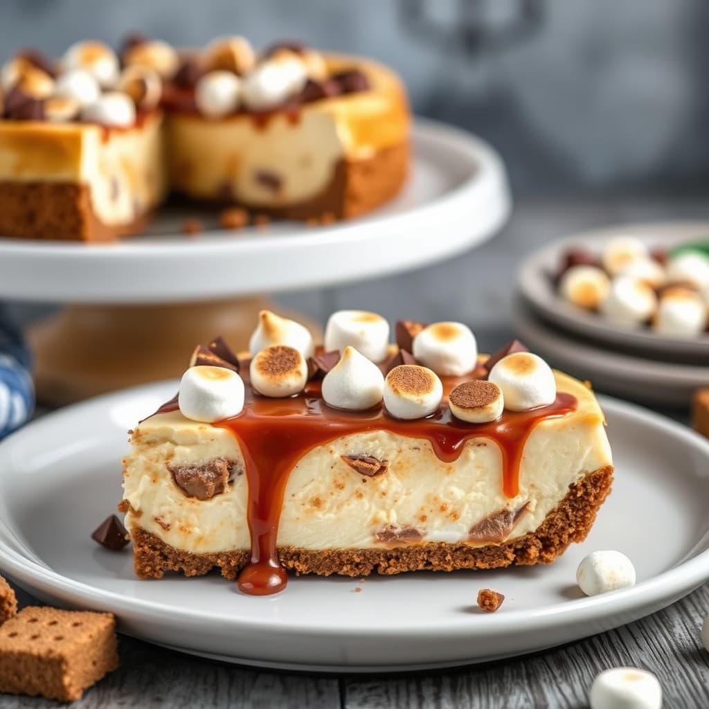 Ingen-bake frossen S'mores-cheesecake