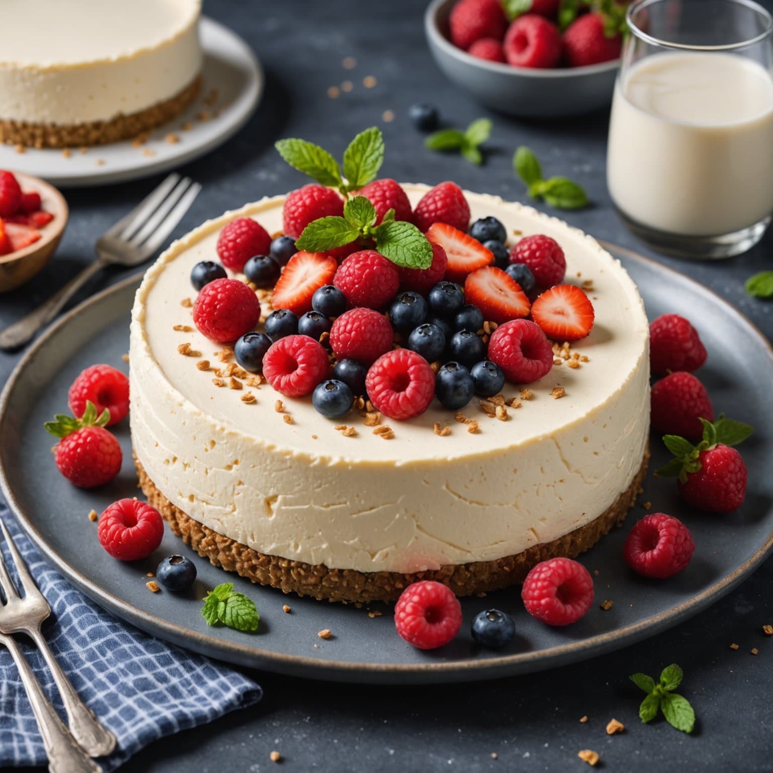 Ingen-bake sukkerfri ostekake