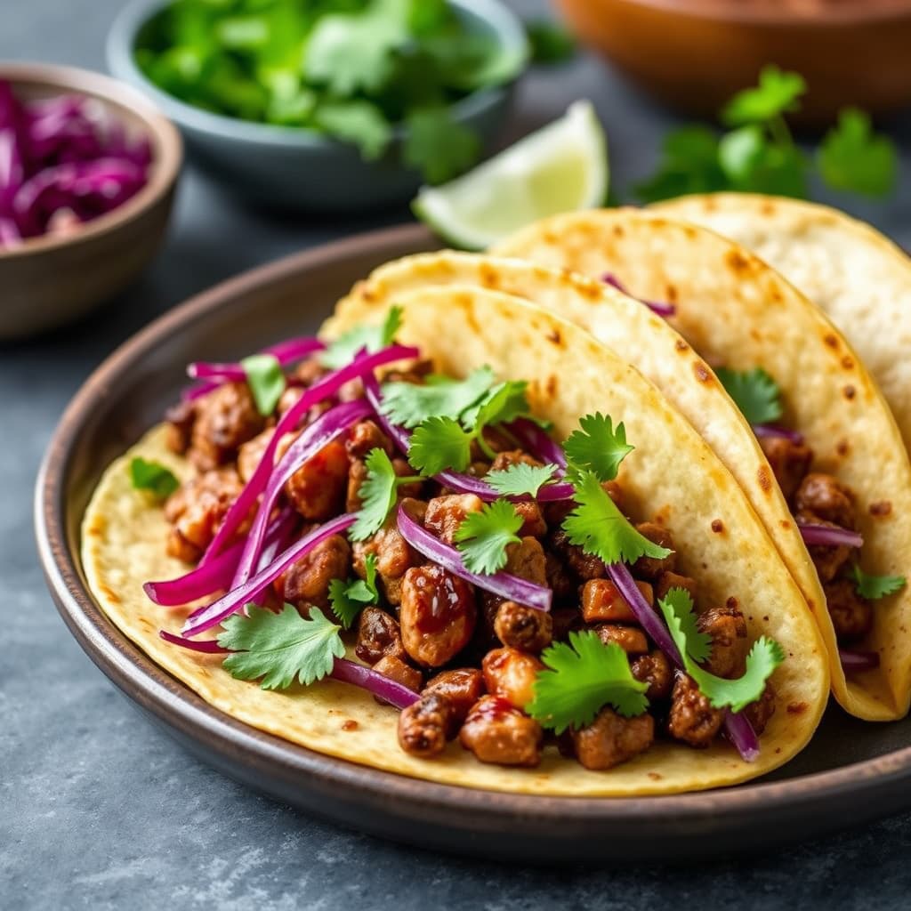 Ingen kjøtt, meierifritt, hvitløksrike tacos