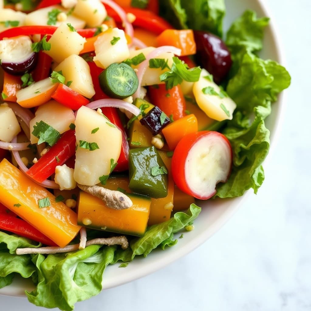 Inlagte grønnsaker til sammensatt salat
