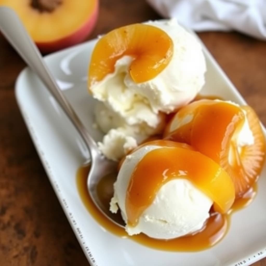 Iskrem med karamellisert ananas