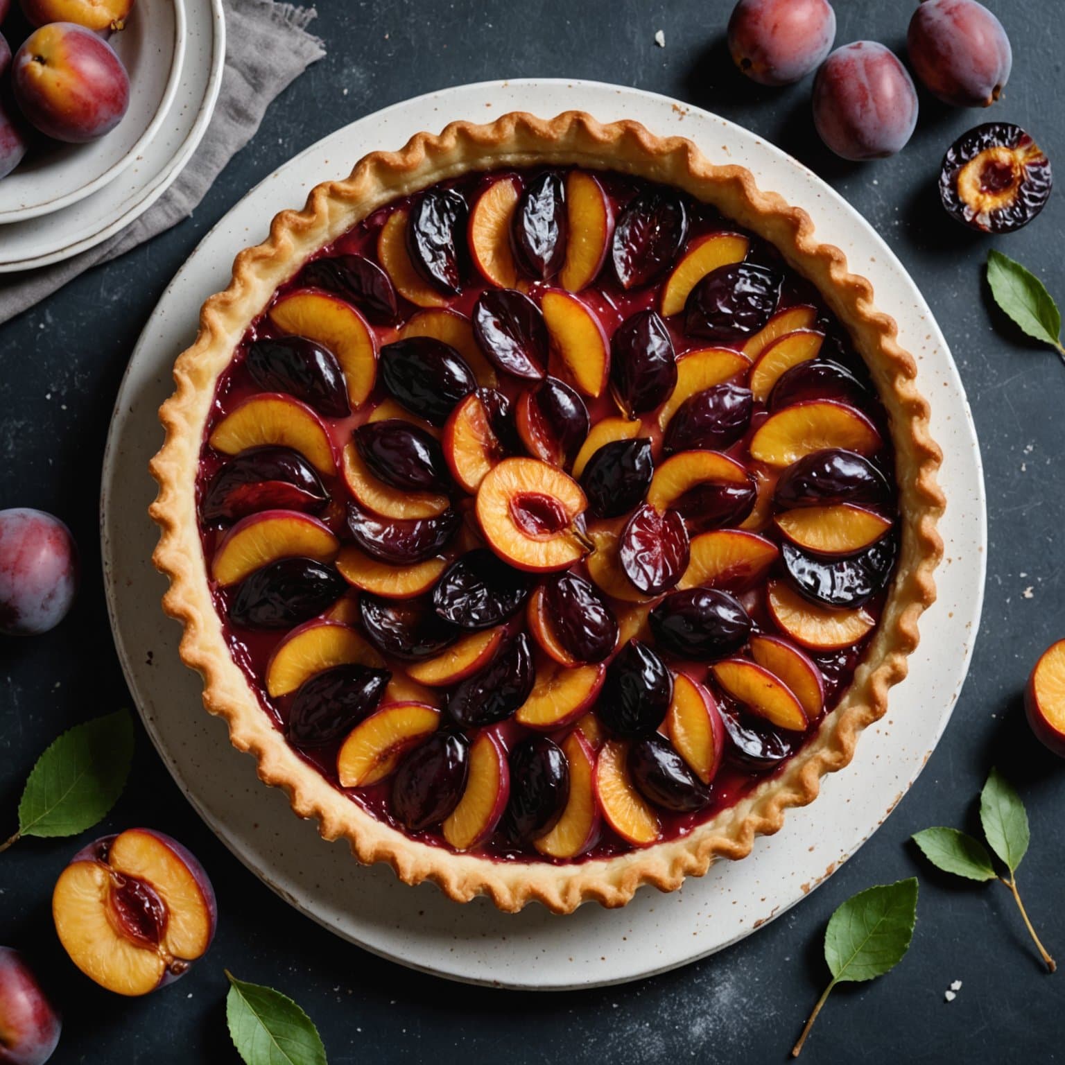 Italiensk plommetærte (Tarte aux Quetsches)