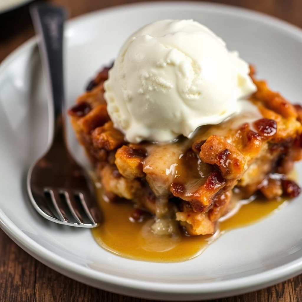 Jack og Cola brødpudding med whiskey-is