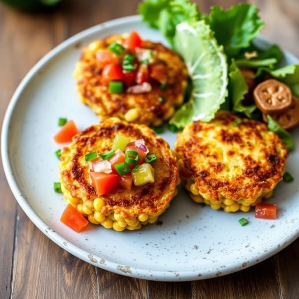 Jalapeno-kornkaker med rød peppersalsa