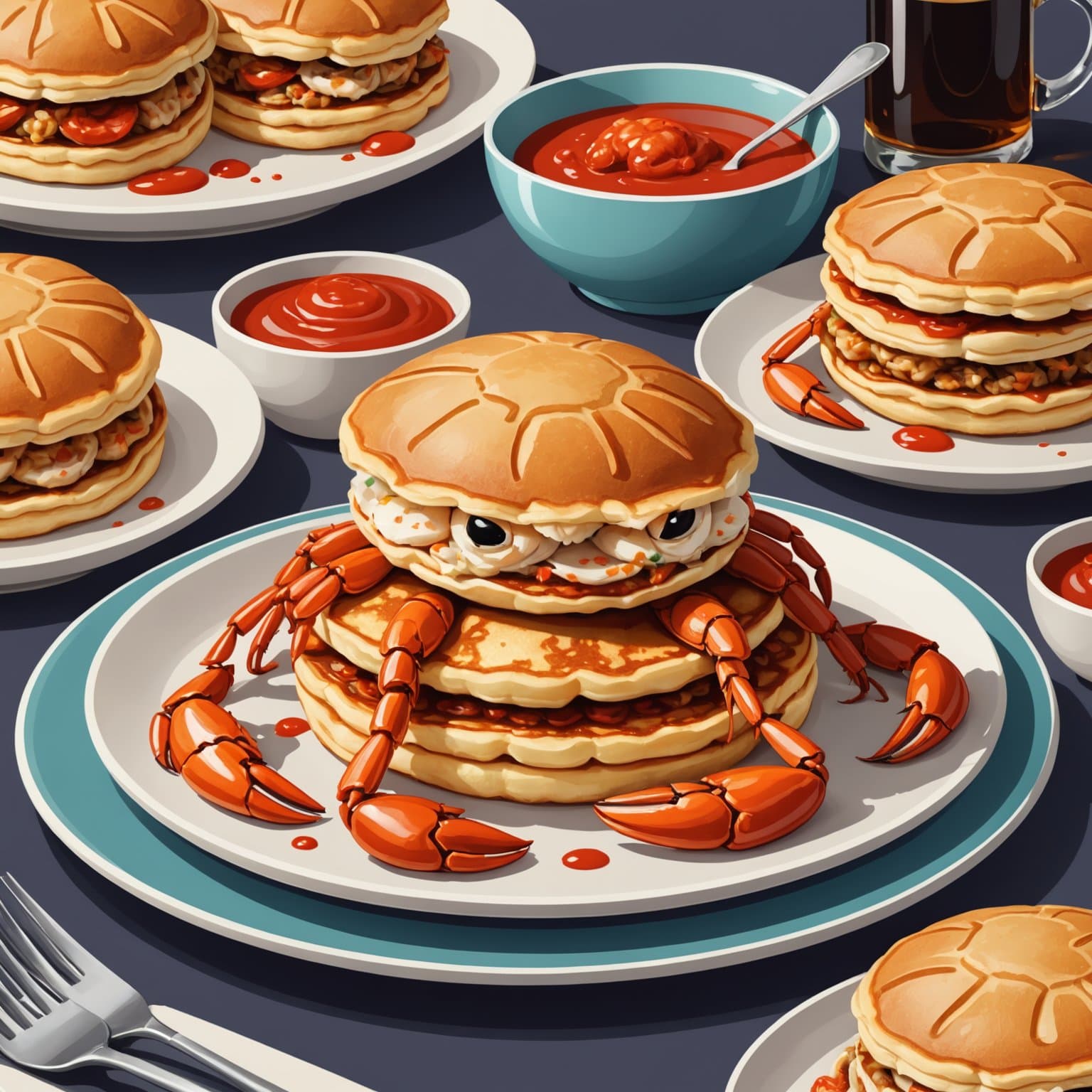 Johnnycakes med Peekytoe-kreps