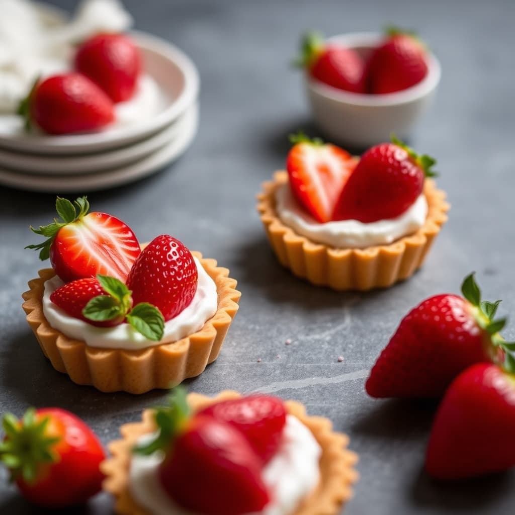 Jordbær 4-poengs tartletter