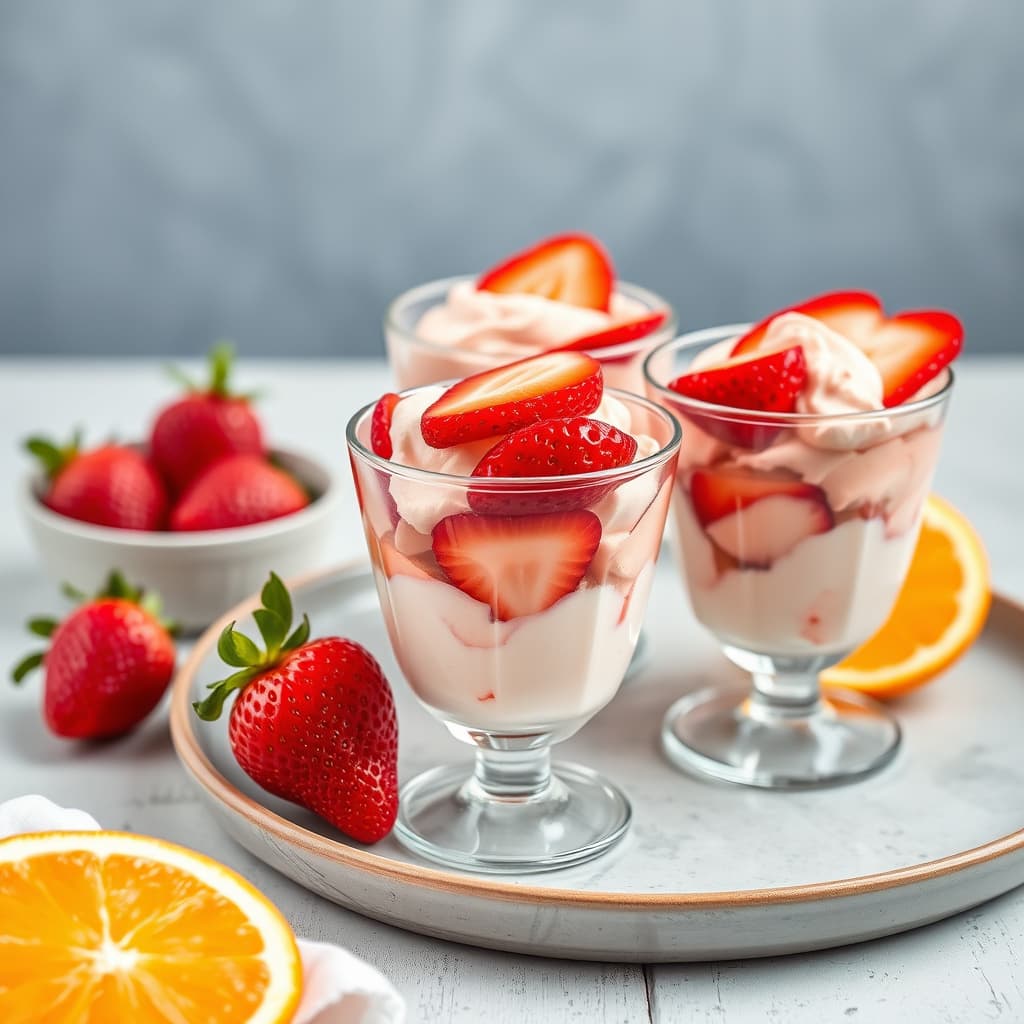 Jordbær- og appelsinmousser
