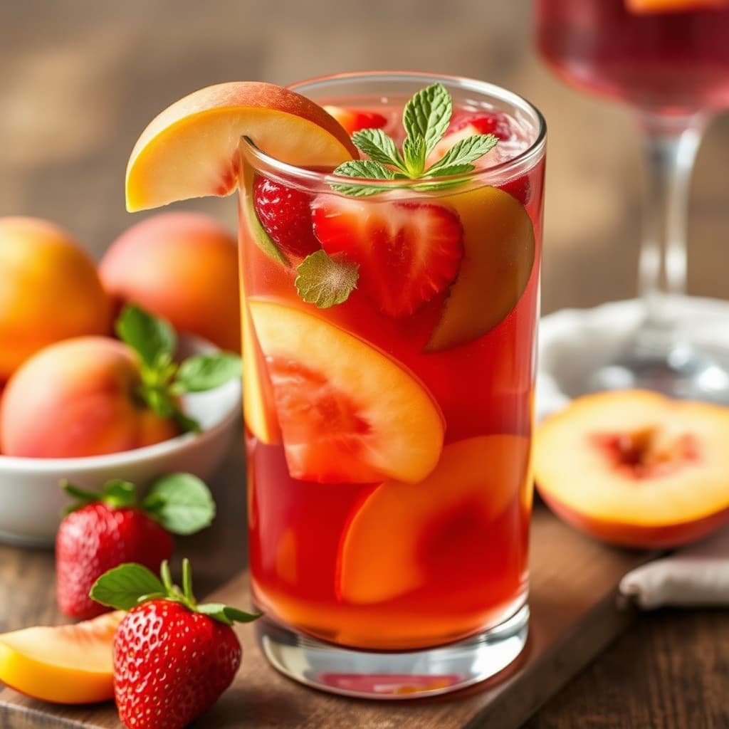 Jordbær- og ferskansangria