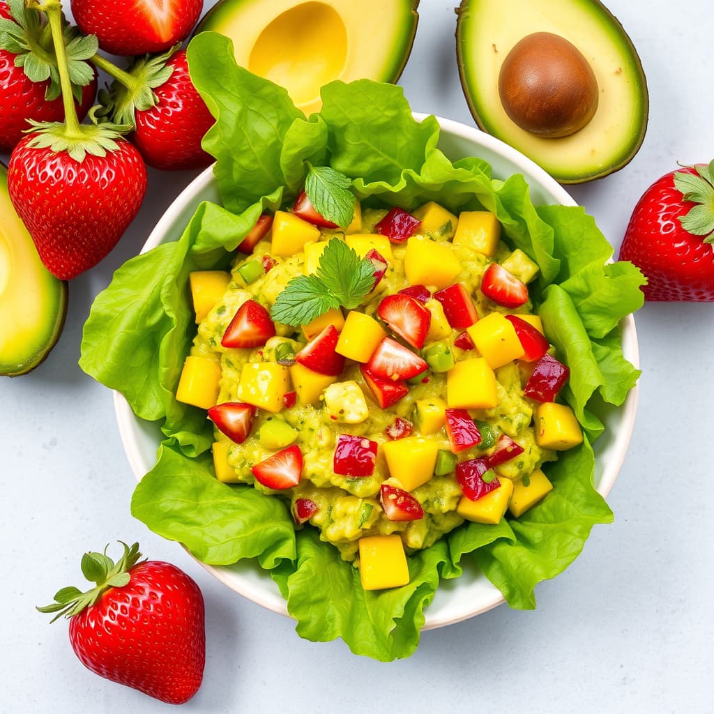 Jordbær- og mangoguacamole