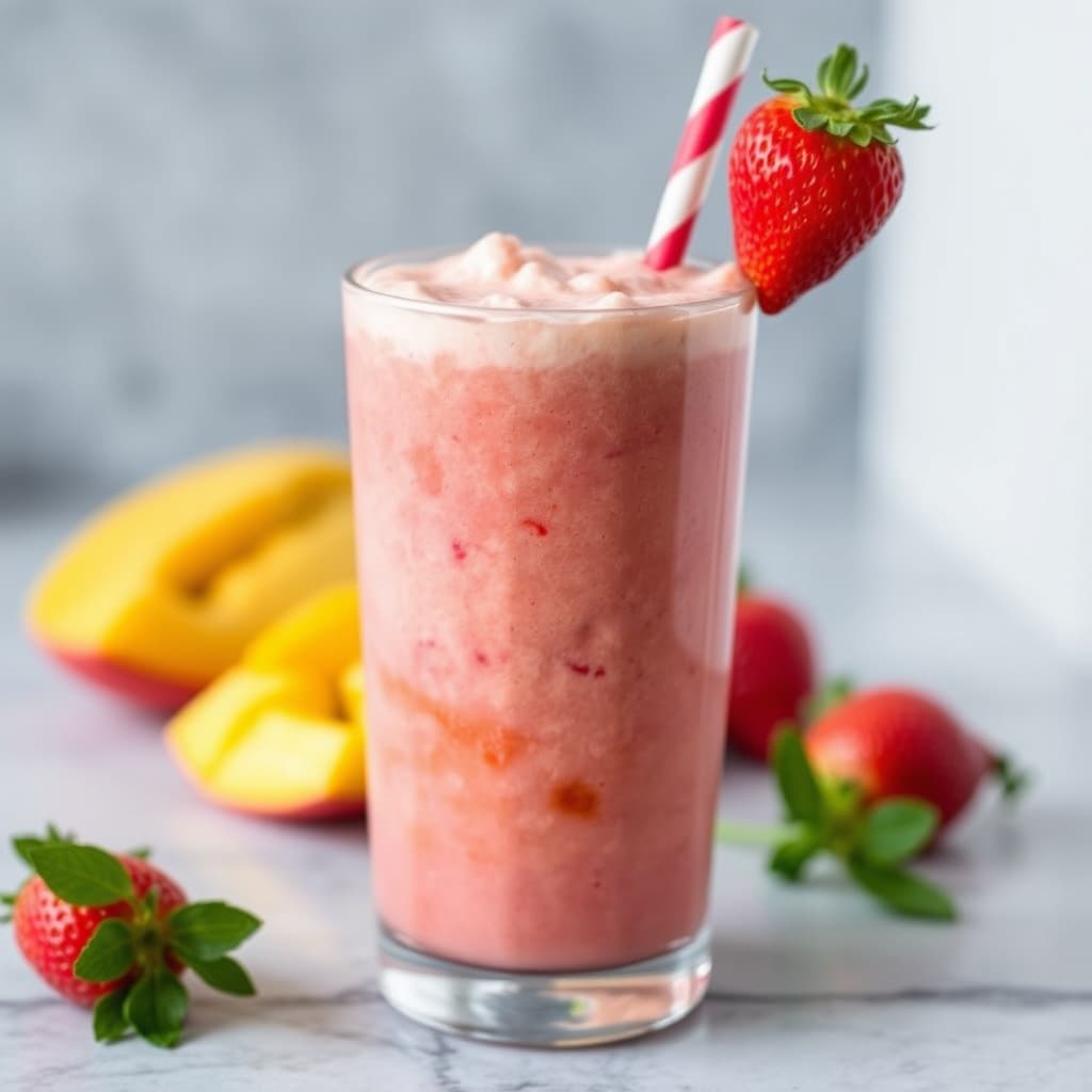 Jordbær- og mangosmoothie
