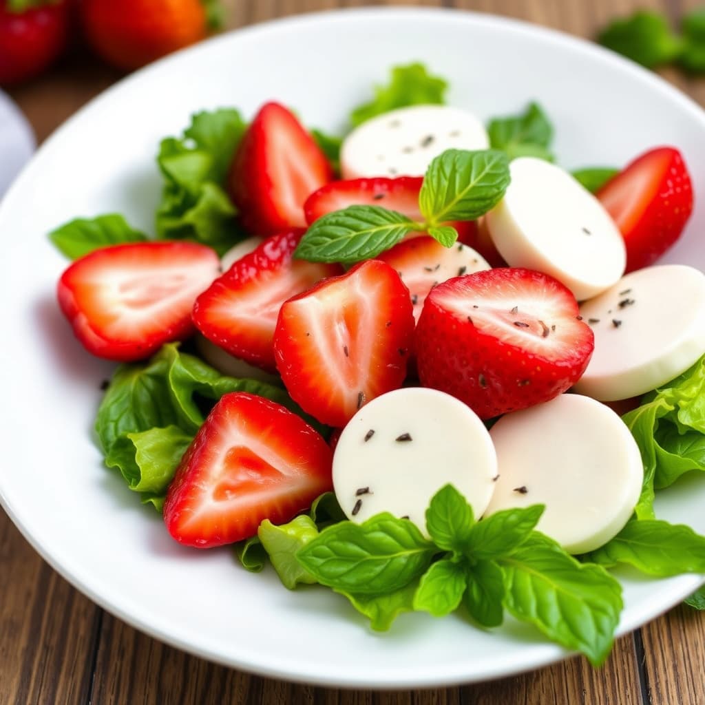 Jordbær- og mozzarella-salat