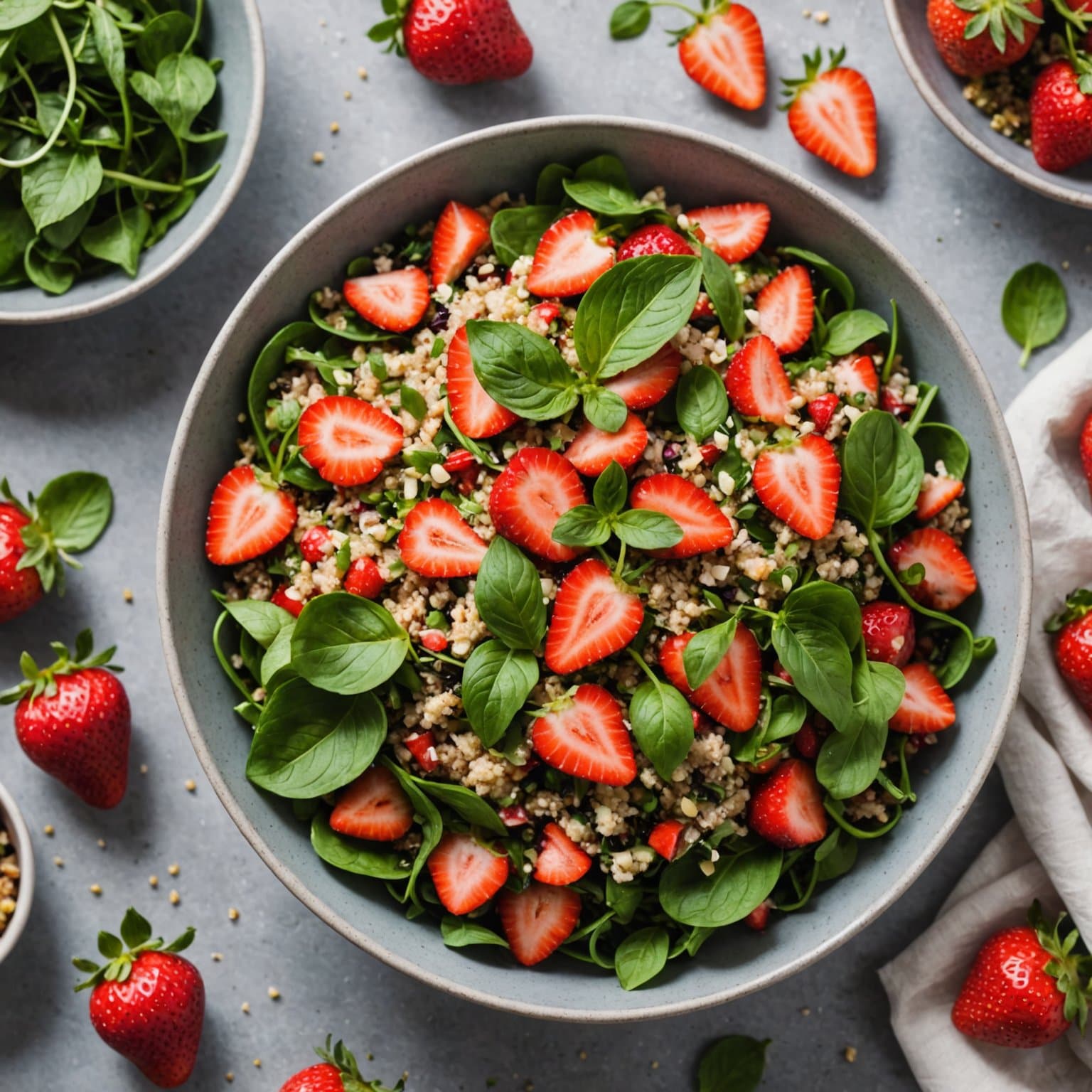 Jordbær- og quinoa-salat