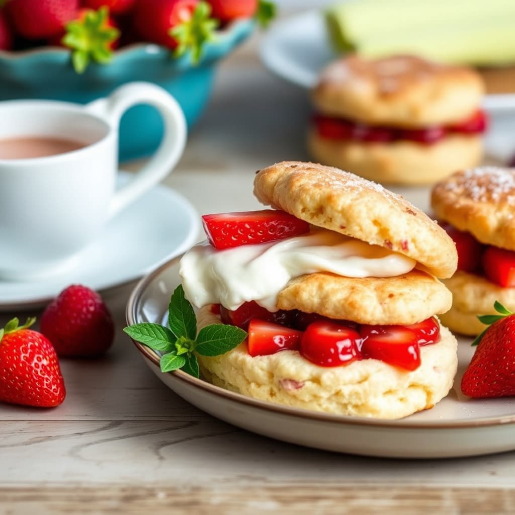 Jordbær- og rabarbrakaker