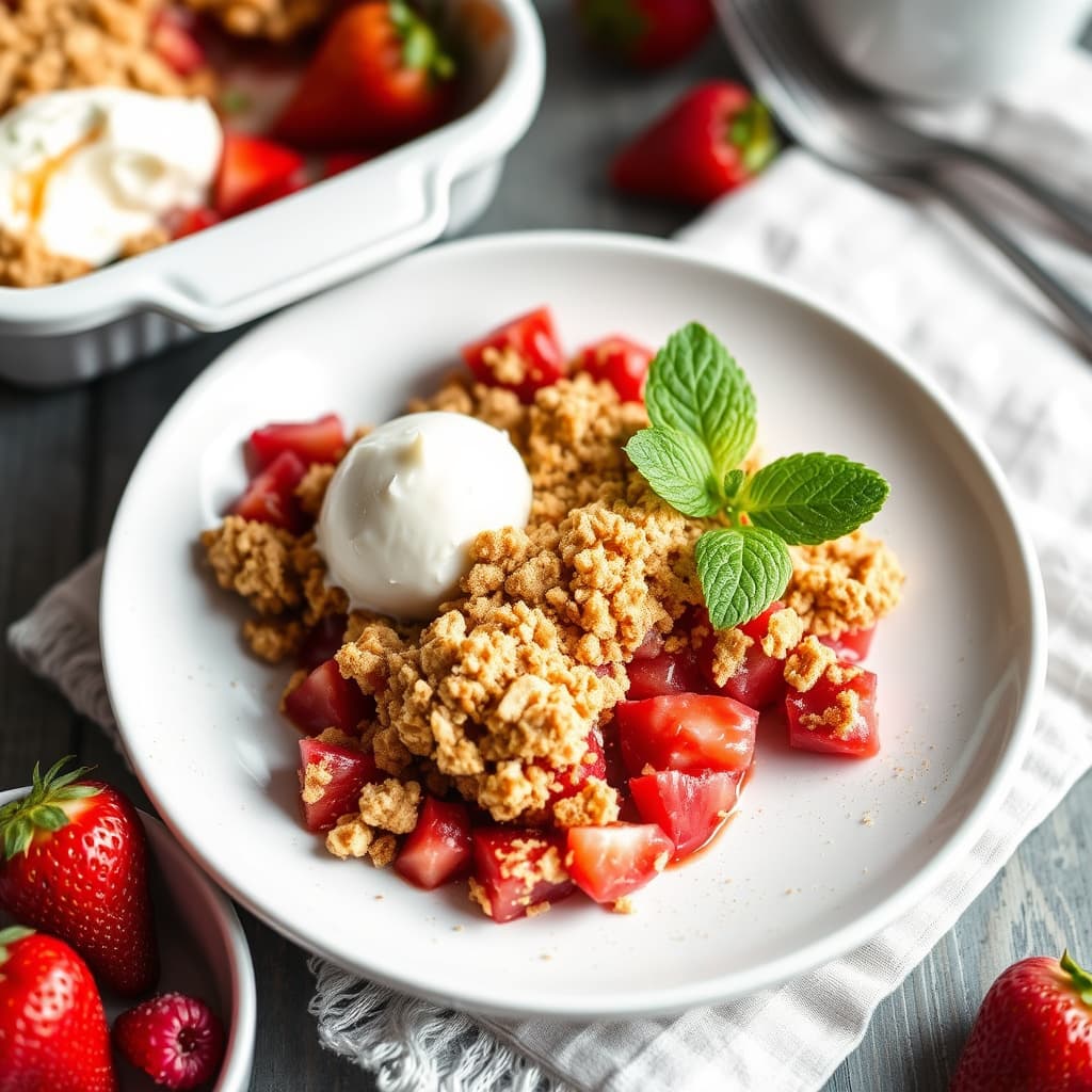 Jordbær- og rabarbremuffins