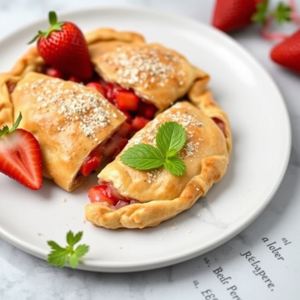 Jordbær-rabarbracalzone