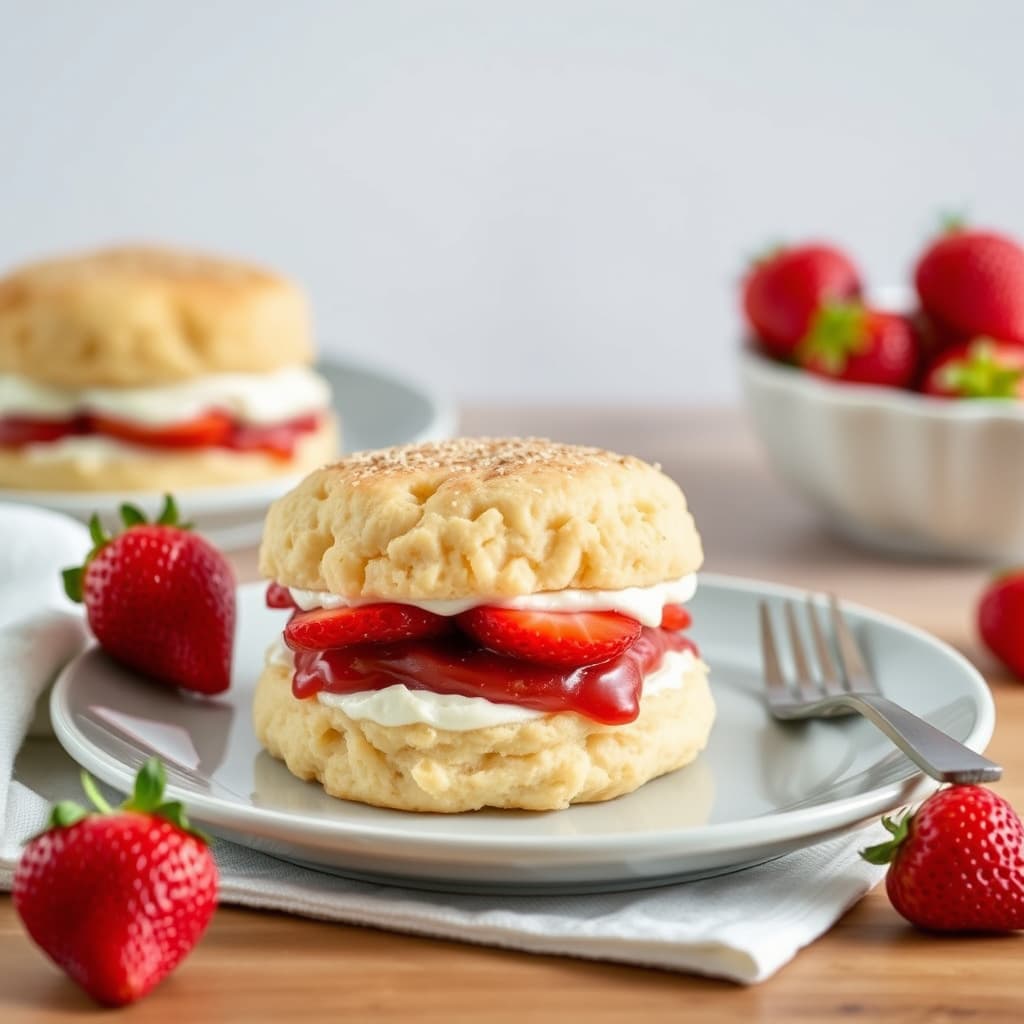 Jordbær-rabarbraskortkaker