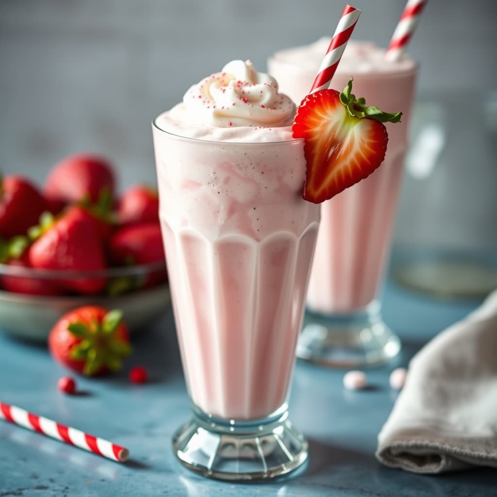 Jordbærmelkshakes med malt