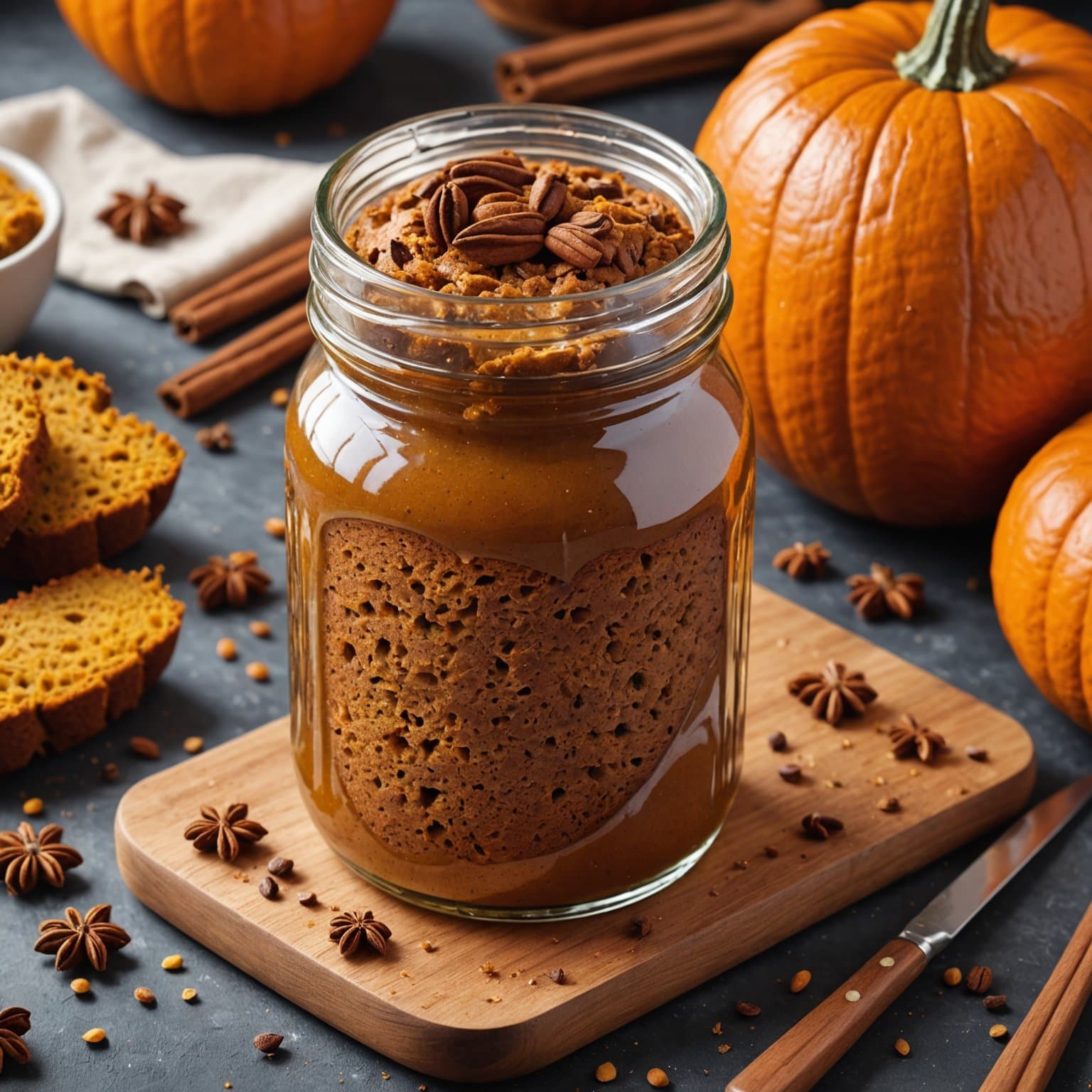 Joseys gresskarsmakende krydderbrød på glass