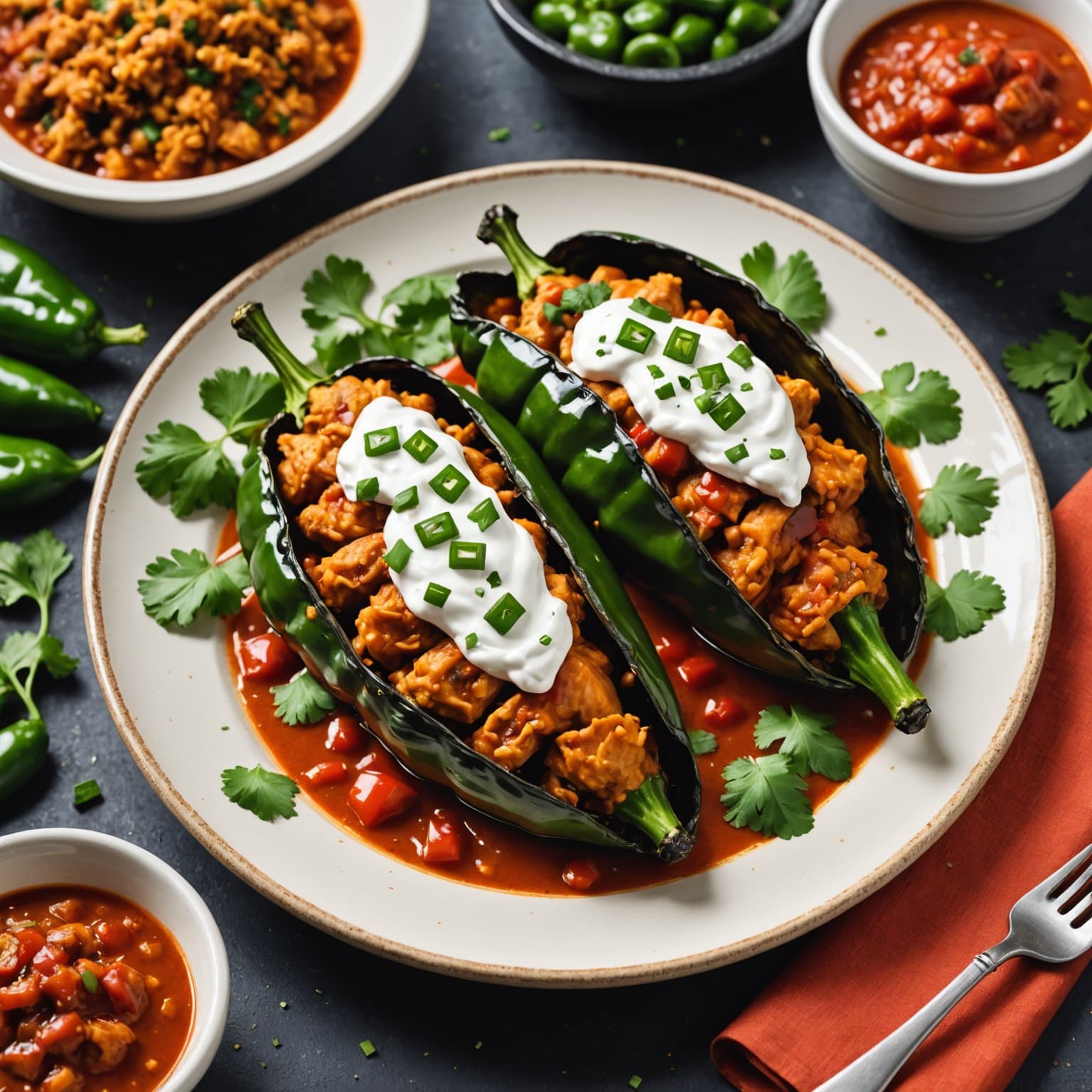 Juanas kyllingfylte poblanos