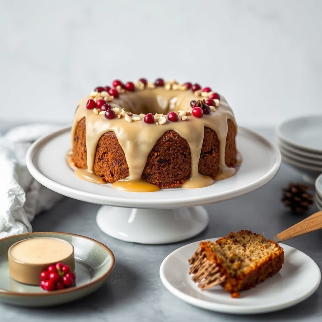 Julemynte-kake med eggelikør- og romsaus