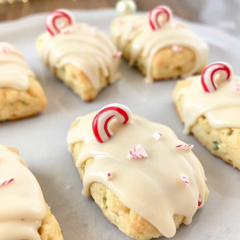 Julenissens hatt Peppermint-scones med hvit sjokoladeganache