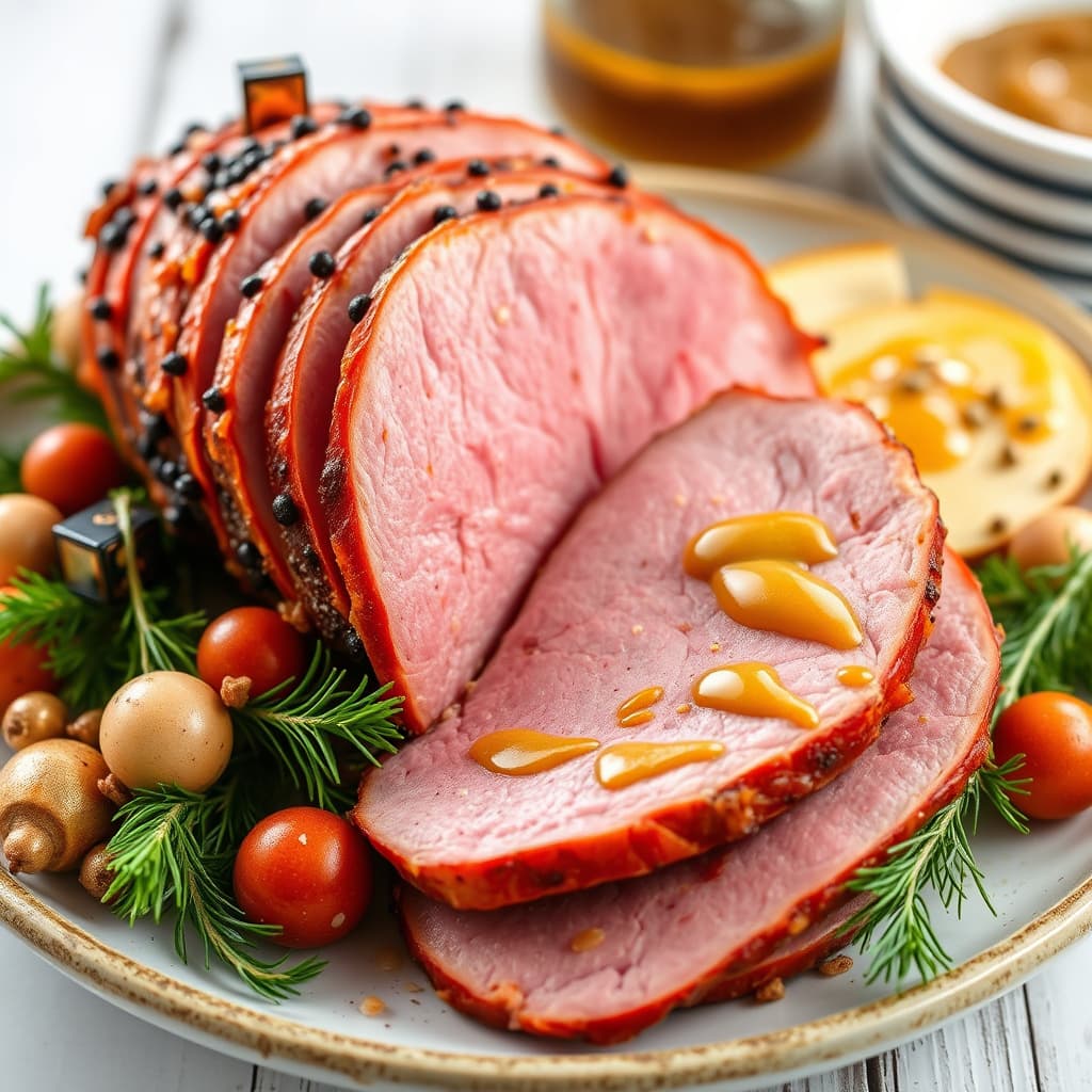 Juleskinke med sennepsblanding