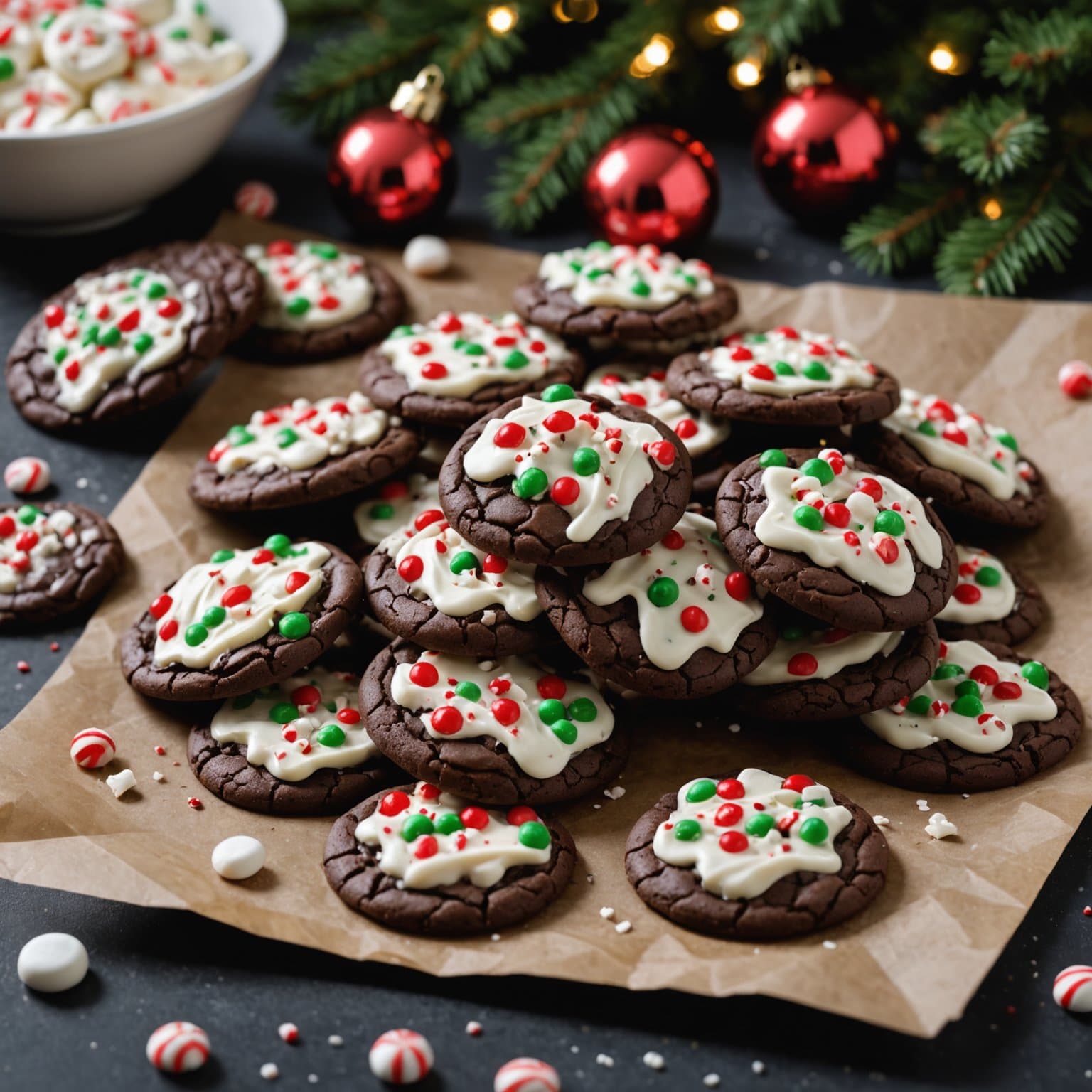 Juletrær Ghirardelli peppermyntebarkkaker