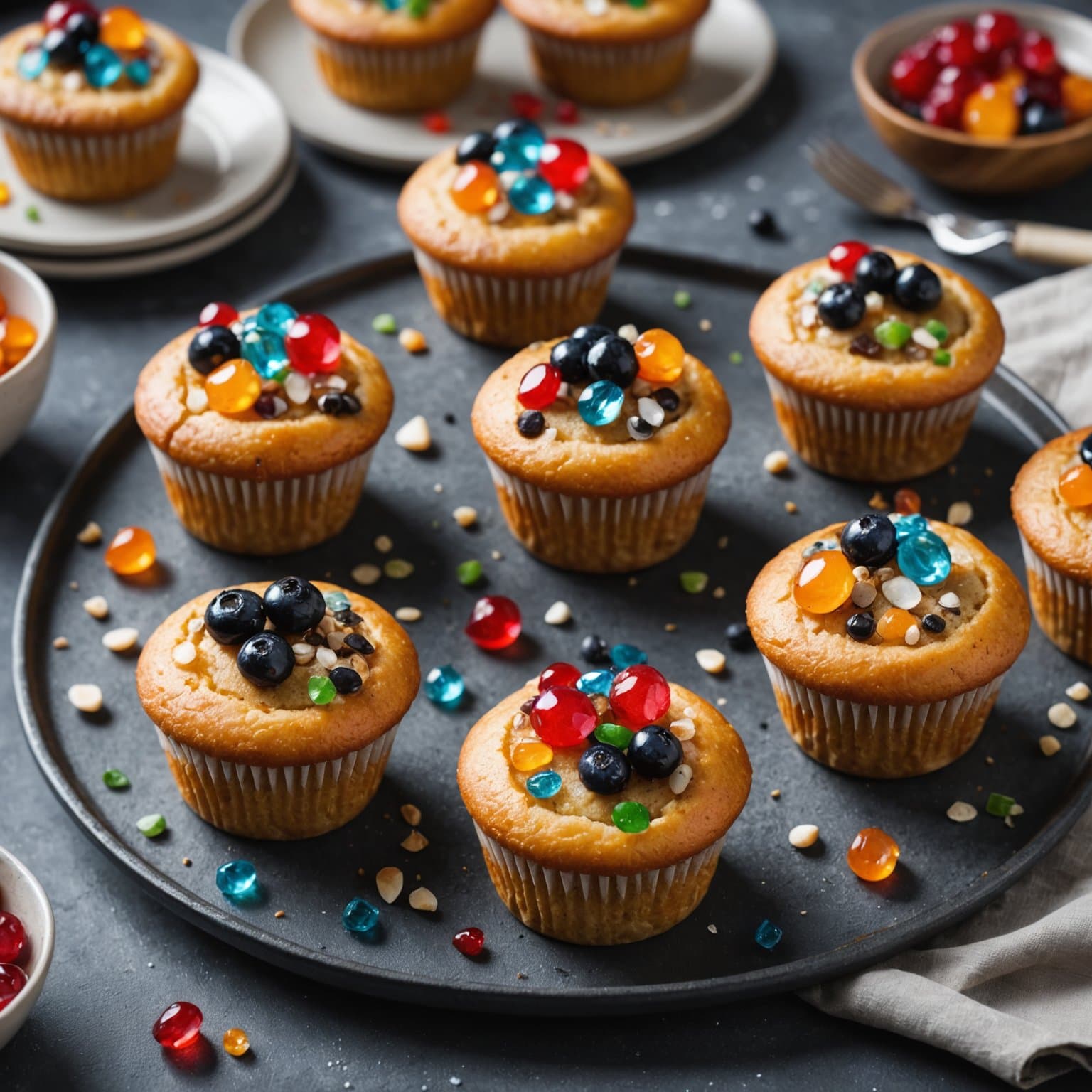 Juvelerte pannekakemuffins - Puffins