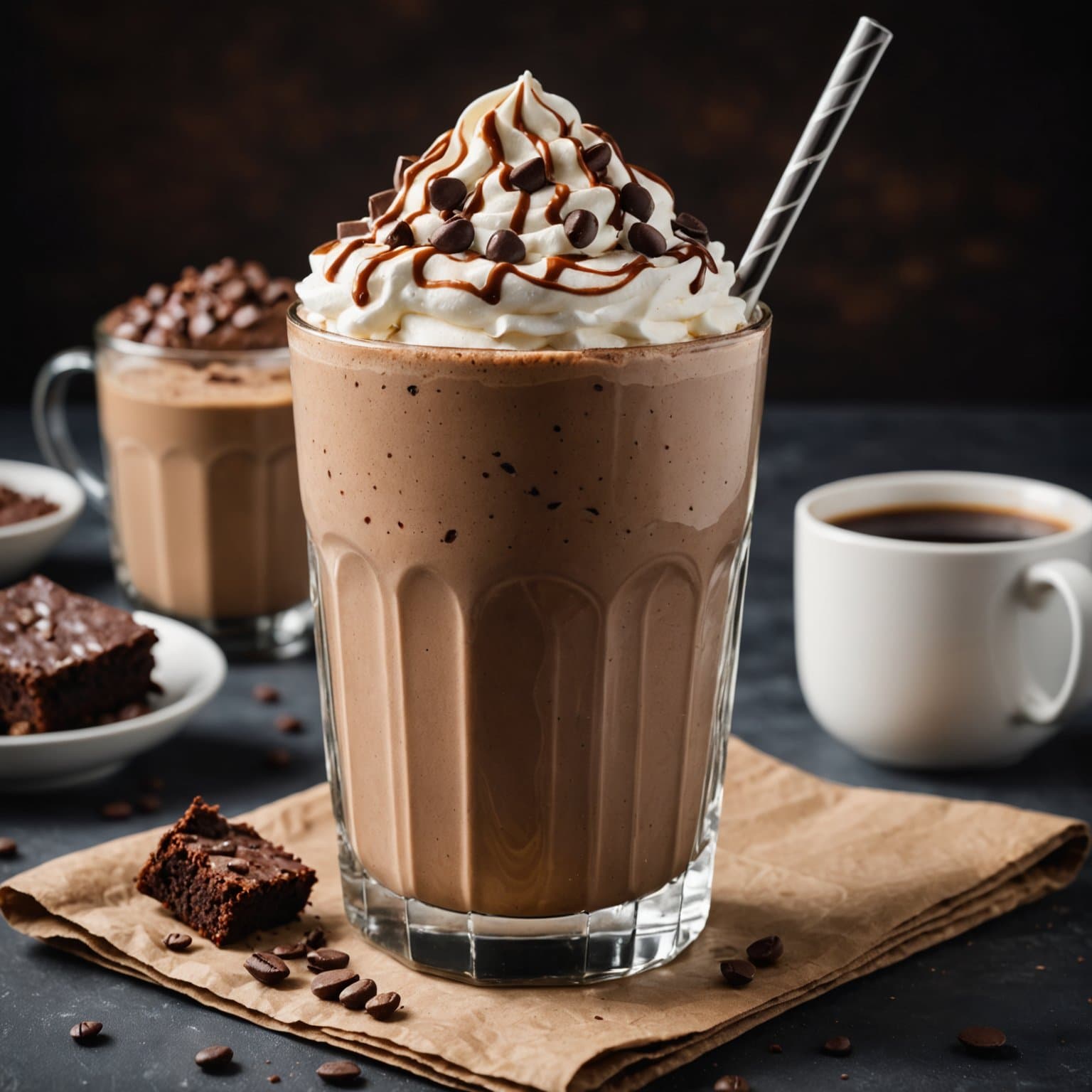 Kaffe- og browniebasert milkshake